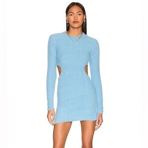 Hansen & Gretel Camilla Cornflower Blue Cutout Knit Mini Dress Size L